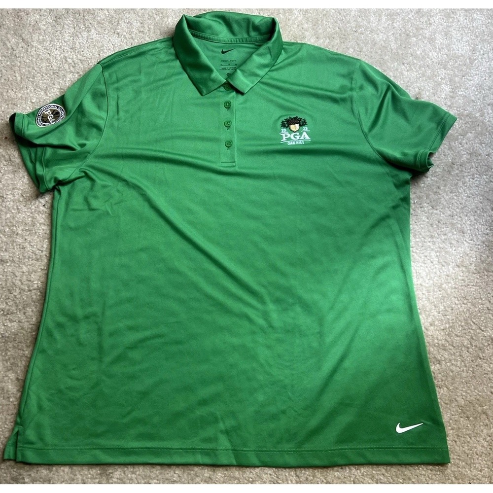 NIKE 2023 PGA Championship Oak Hill Men's Golf Polo Dri-Fit Extra Large Green XL